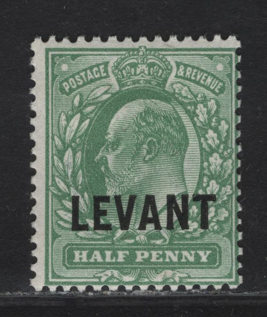Lot 260 British Levant SG#L11 1/2d Dull Yellow Green King Edward VII, 1905-1912 King Edward VII Issue, A FOG Single, Harrison Printing, Typical Centering For A Harrison Printing
