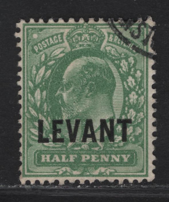 Lot 261 British Levant SG#L11 1/2d Dull Yellow Green King Edward VII, 1905-1912 King Edward VII Issue, A Very Fine Used Single, Harrison Printing
