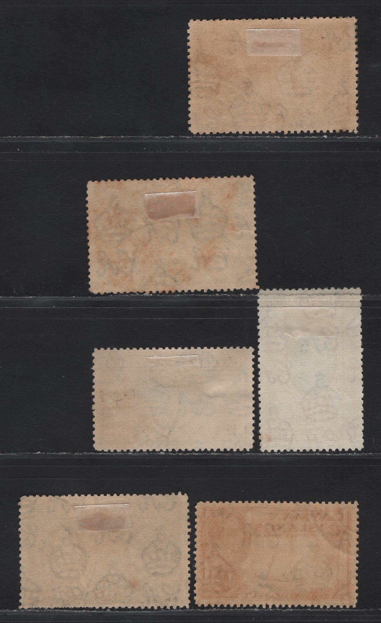 Lot 277 (C) Cayman Islands SG#84, 89-90, 99, 102, 104 1/4d - 1/- Brown - Ultramarine King George IV & V - Conch Shells, 1932-1935 Centenary - Pictorial Issues, 6 Fine/Very Fine Used Singles