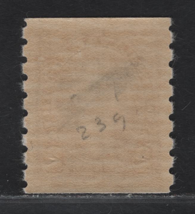 Lot 298 Canada #239 2c Brown King George VI, 1937 KGVI Coil Issue, A VFOG Coil Single, Paper/Gum CBN-QQ, Rotary Wheel Perforated