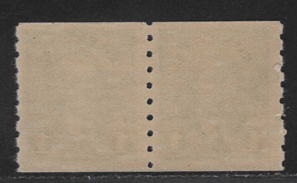 Lot 320 Canada #238 1c Green King George VI, 1937 KGVI Coil Issue, A FNH Coil Pair, Paper/Gums CBN-VV, Rotary Bar Perforated