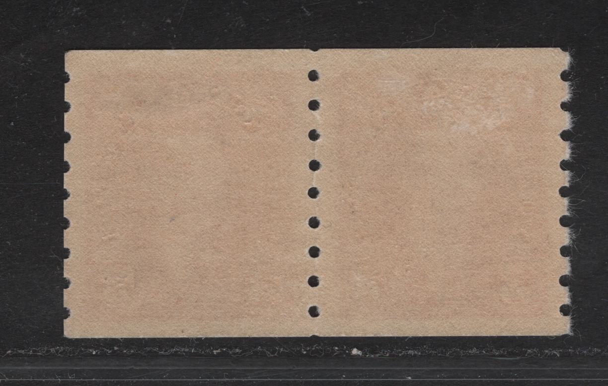 Lot 325 (C) Canada #240 3 Carmine King George VI, 1937 KGVI Coil Issue, A VFOG Coil Pair, Paper/Gums CBN-ZZ, Rotary Bar Perforated, 4mm Spacing Between Stamps.