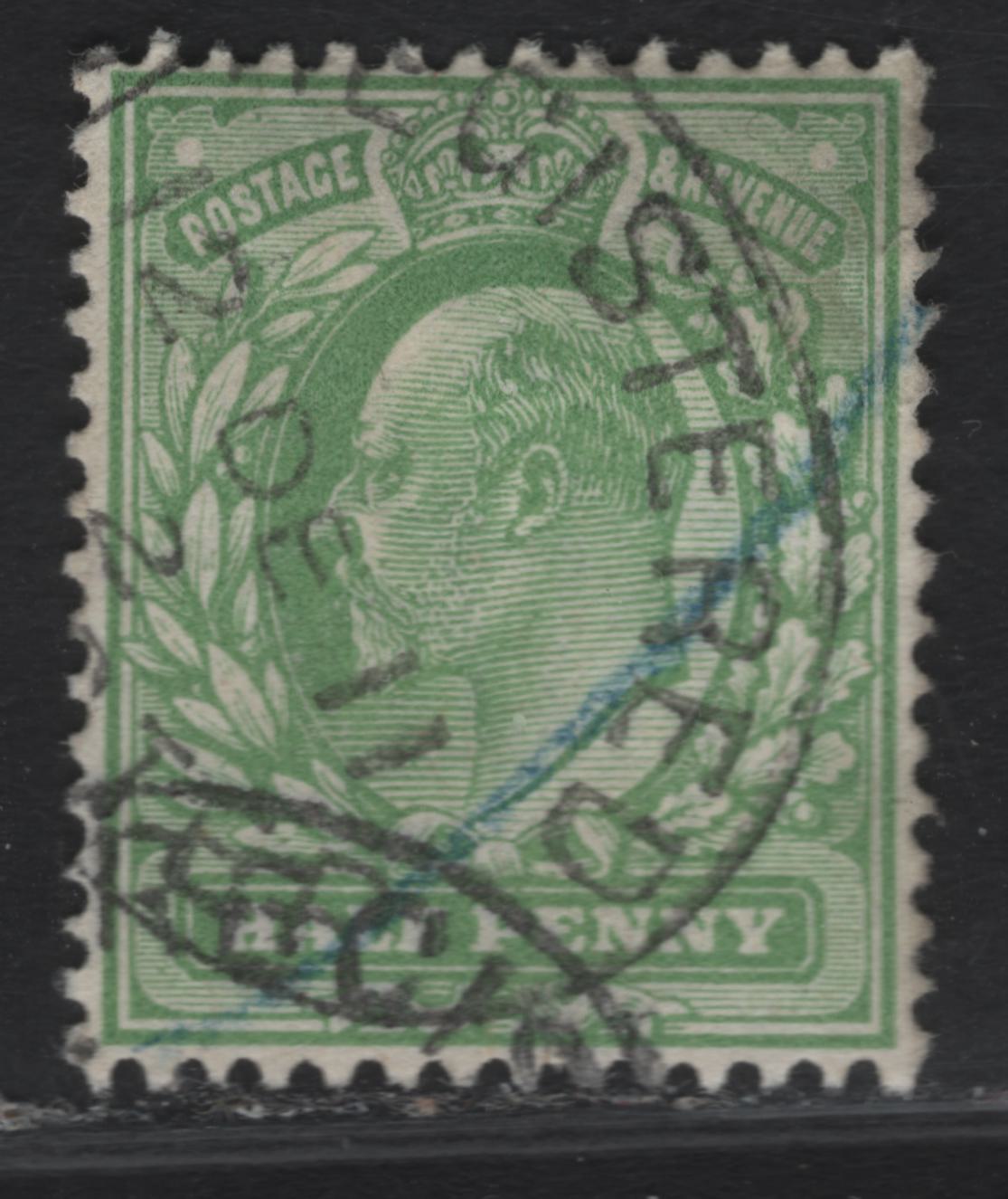 Lot 58 Great Britain SC#127d (SG#271) 1/2d Bright Green King Edward VII, 1902-1910 King Edward VII Issue, A Very Fine Used Single, Fine Impression, Harrison Printing, Dec. 12 1911 Oval Registered Cancel & Crayon Marking