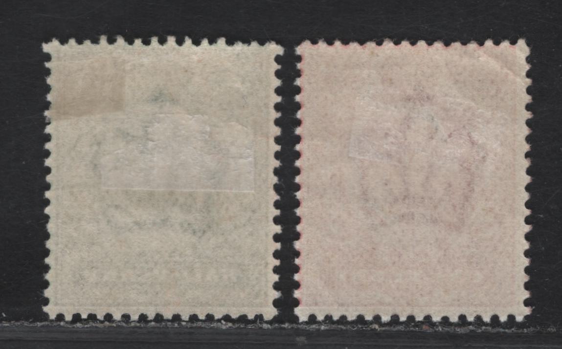 Lot 65 (C) Great Britain SC#127b, 128a (SG#267, 272) 1/2d - 1d Dull Yellow Green - Rose Red King Edward VII, 1902-1910 King Edward VII Issue, 2 FOG Singles, Harrison Printings, Perf 14