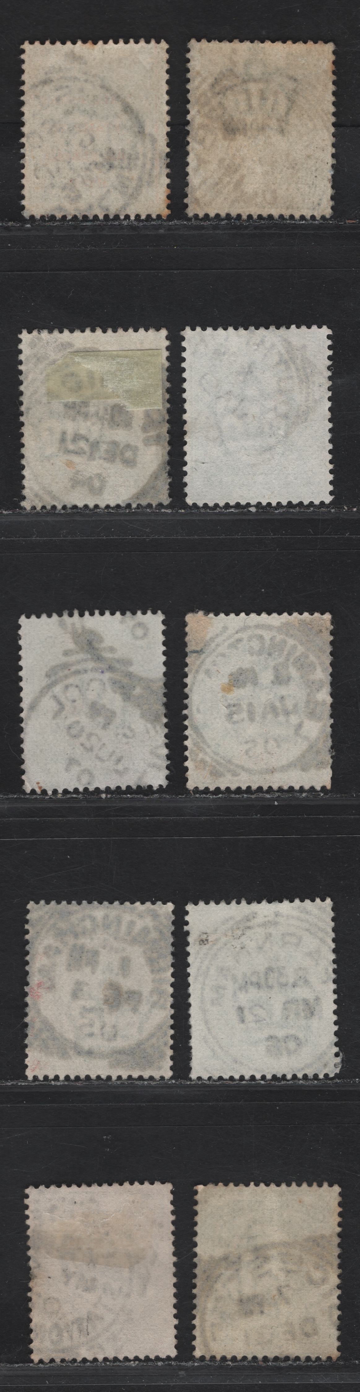 Lot 8 Great Britain SC#143-143a (SG#217-218) 1/2d Pale Yellowish Green - Yellowish Green King Edward VII, 1902-1910 King Edward VII Issue,  Fine/Very Fine Used Singles, Squared Circle Cancels, Much Less Common Than Barrell CDS or Machine Cancels