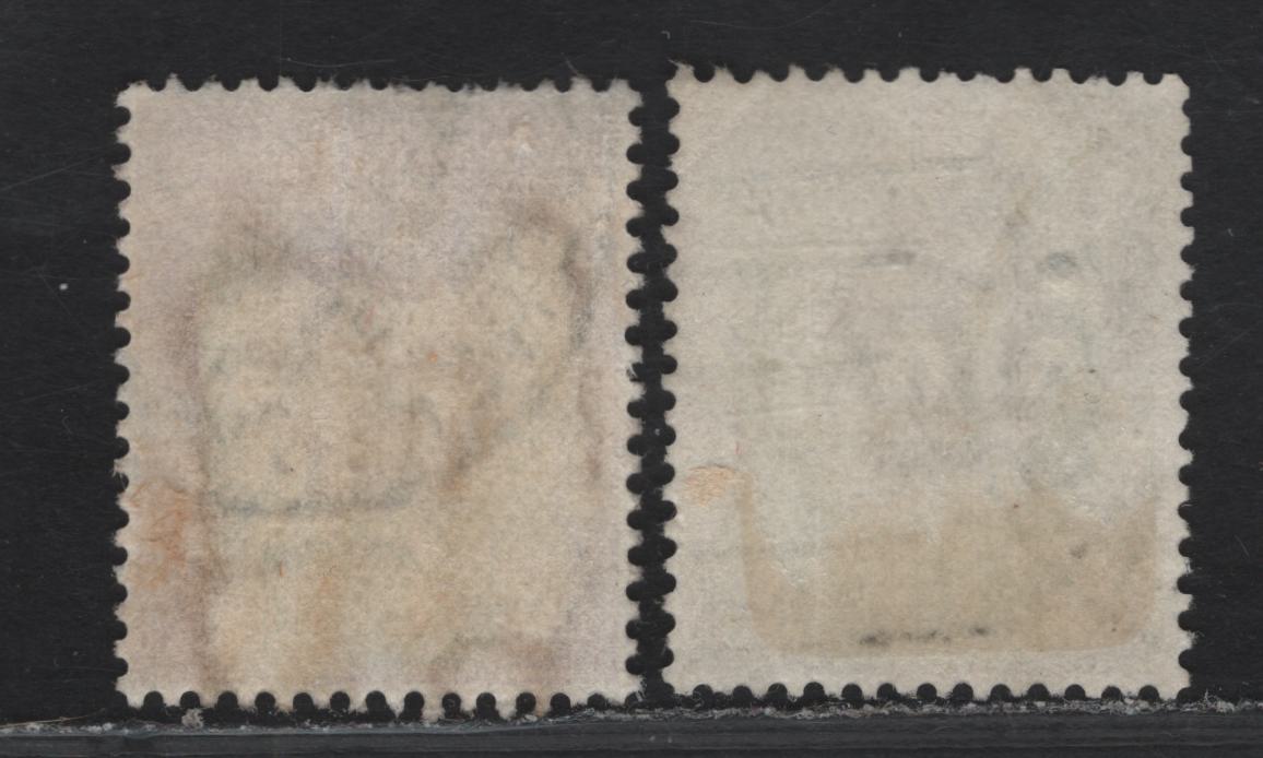 Lot 83 Great Britain SC#129d (SG#223) 1.5d Pale Dull Purple & Green - Pale Reddish Purple & Green King Edward VII, 1902-1910 King Edward VII Issue, 2 Very Fine Used Singles, DLR Printing, Chalk Surfaced Paper