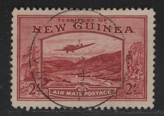 Lot 106 (C) New Guinea SG#222 2/- Dull Lake Bulolo Goldfields, 1939 Airmail Issue, A Very Fine Used Single.