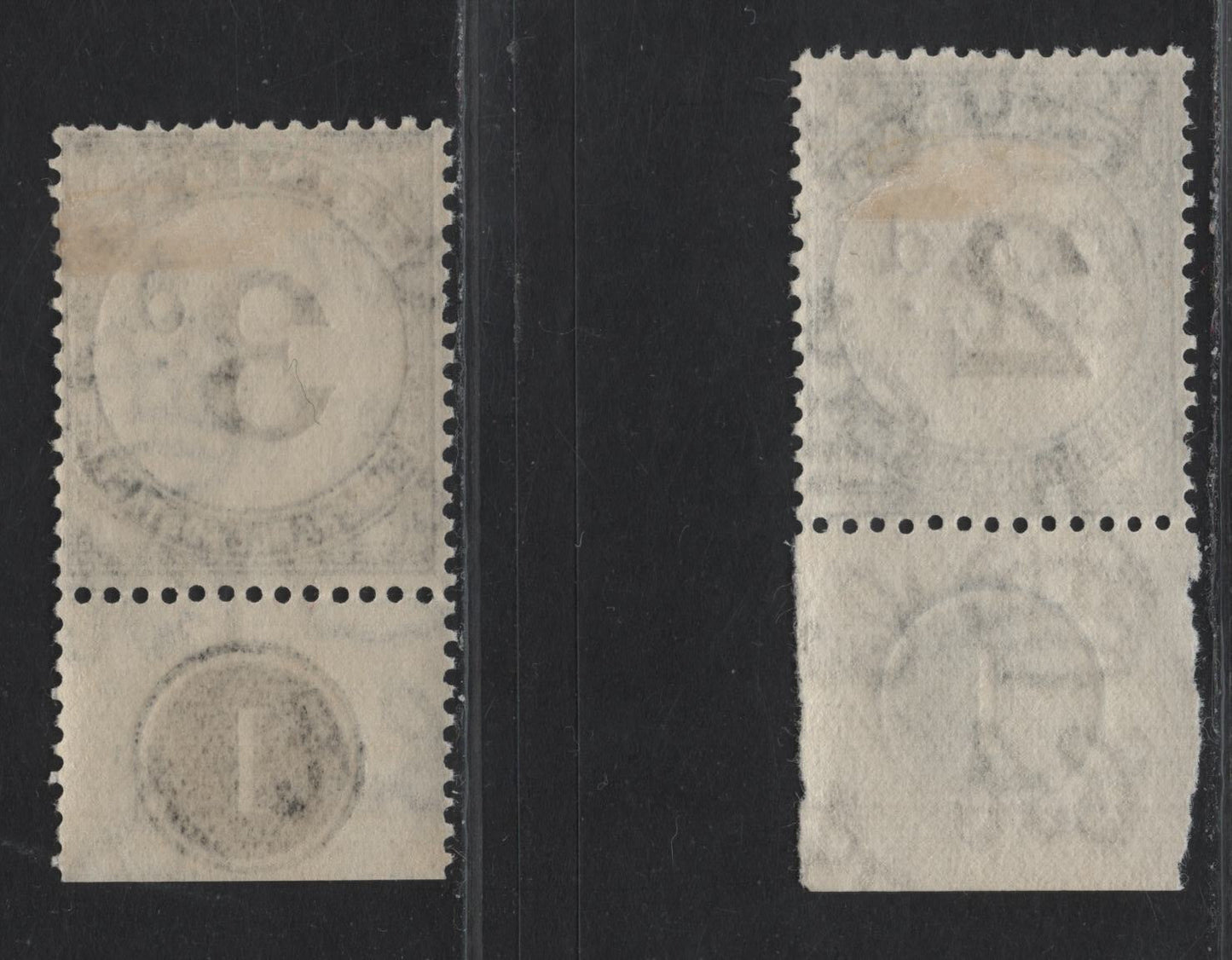 Lot 172 Trinidad & Tobago SG#D19-D20 2d - 3d Black Numeral, 1923-1945 Postage Dues, 2 VFOG Singles, Plate Number Singles, Script CA Wmk