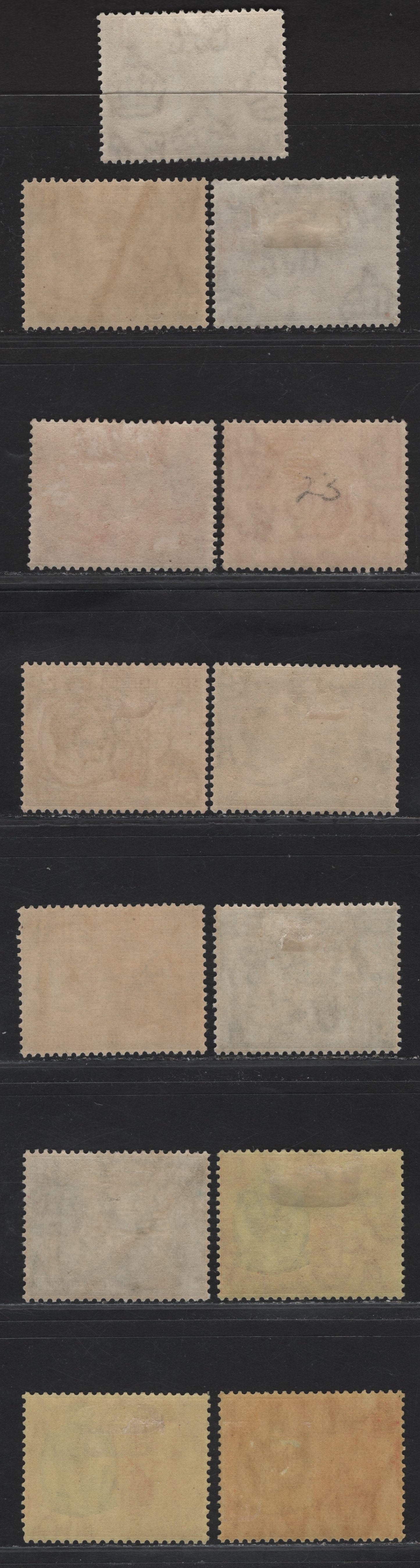 Lot 182 Trinidad & Tobago SG#219-224 1d - 4d Brown - Black & Red on Pale Yellow King George V, 1922-1928 KGV Britannia Keyplates Issue, 13 VFOG Singles Up To 3 Shades Of Each Value, ,