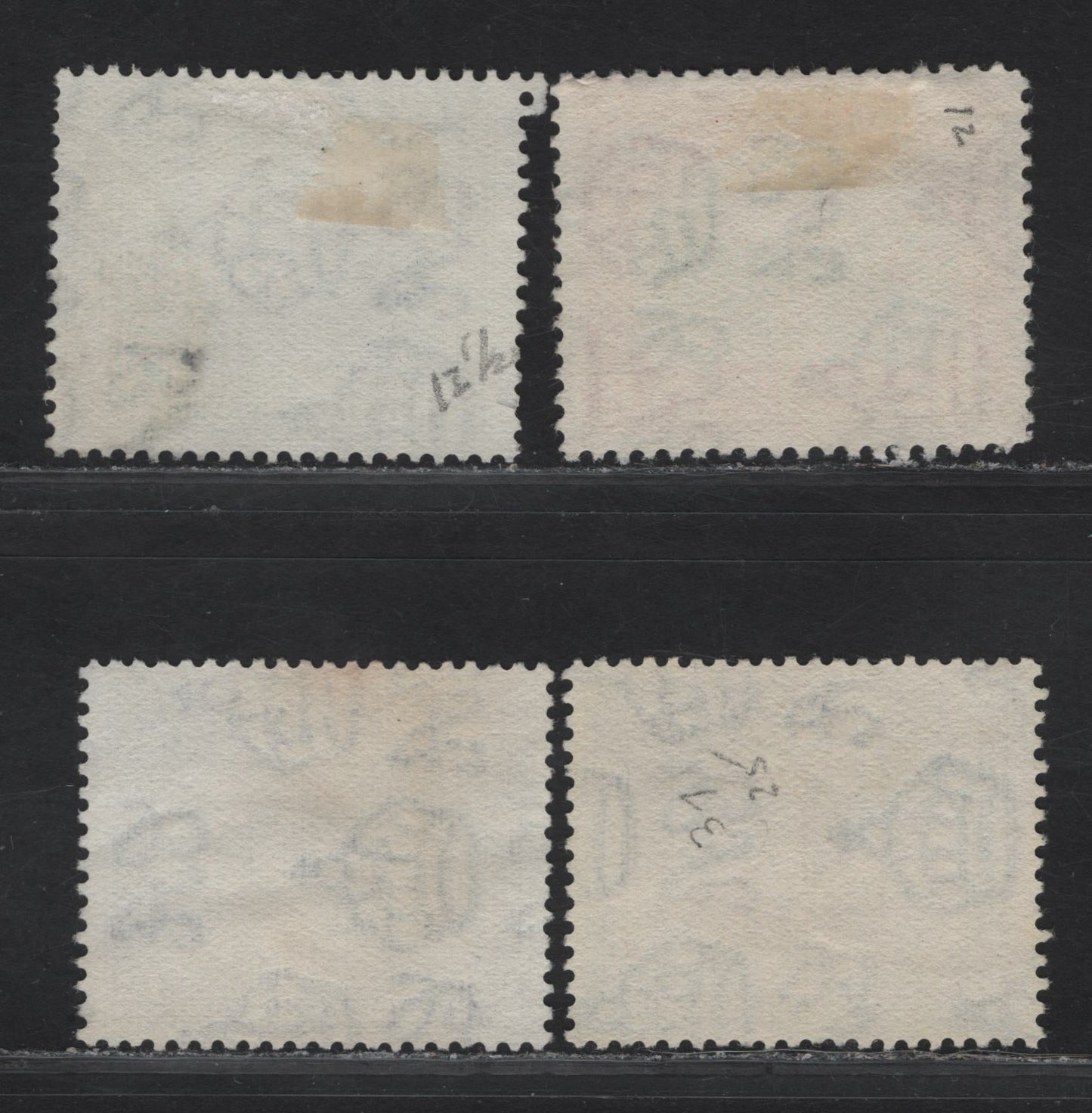 Lot 193 Trinidad & Tobago SG#233a, 234, 235a, 236a 3c - 24c Sepia & Blue - Black & Olive Green Discovery of Lake Asphalt - Government House, 1935-1936 Pictorial Issue, 4 Fine Used Singles, Line Perf 12 (8c) & Comb Perf 12.5