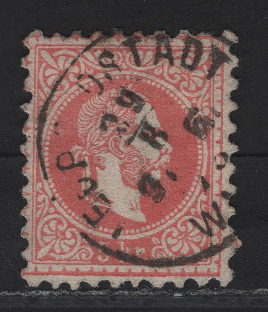 Lot 226 Austria SC#29e 5kr Brick Red Franz Josef, 1867-1872 Franz Josef Issue, A Very Fine Used Single, Coarse Print, Type III