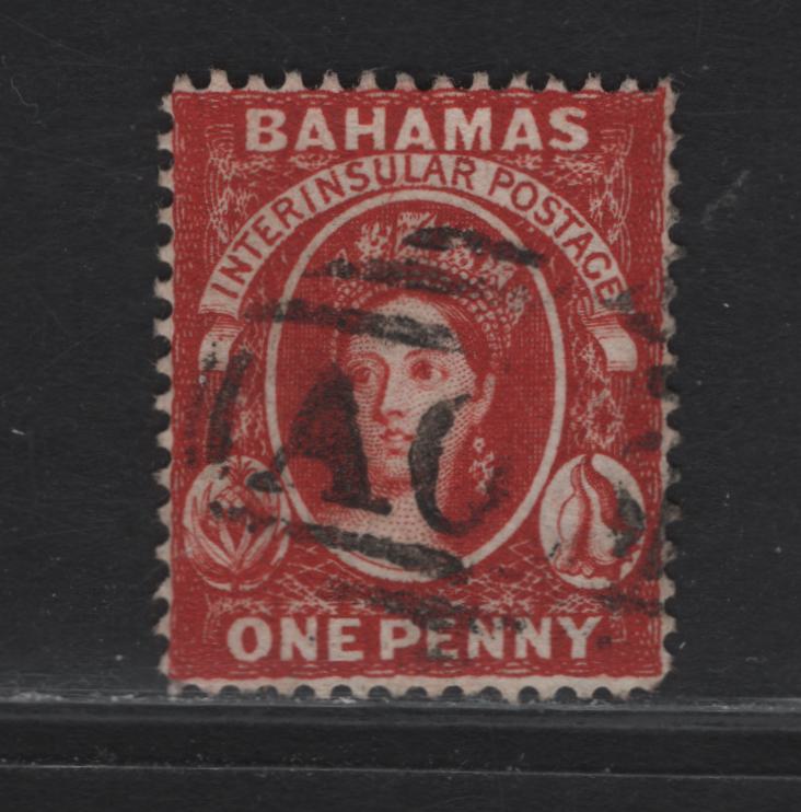 Lot 245 Bahamas SC#16 1d Vermillion Queen Victoria, 1863-1881 Queen Victoria Chalon Heads Issue, A Very Fine Used Single, Crown CC Wmk, Perf 14