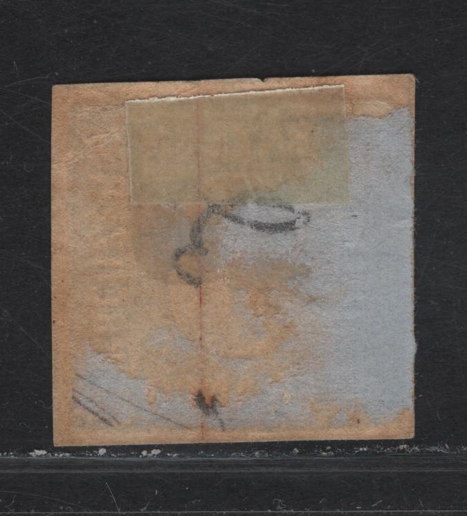 Lot 252 Bavaria SC#2a 3kr Greenish Blue Numeral, 1849-1850 Numeral Issue, A Very Fine Used Imperf Single, #565 Closed Milwheel Cancel For Selblitz, Dividing Lines Are Visible On 2 Sides