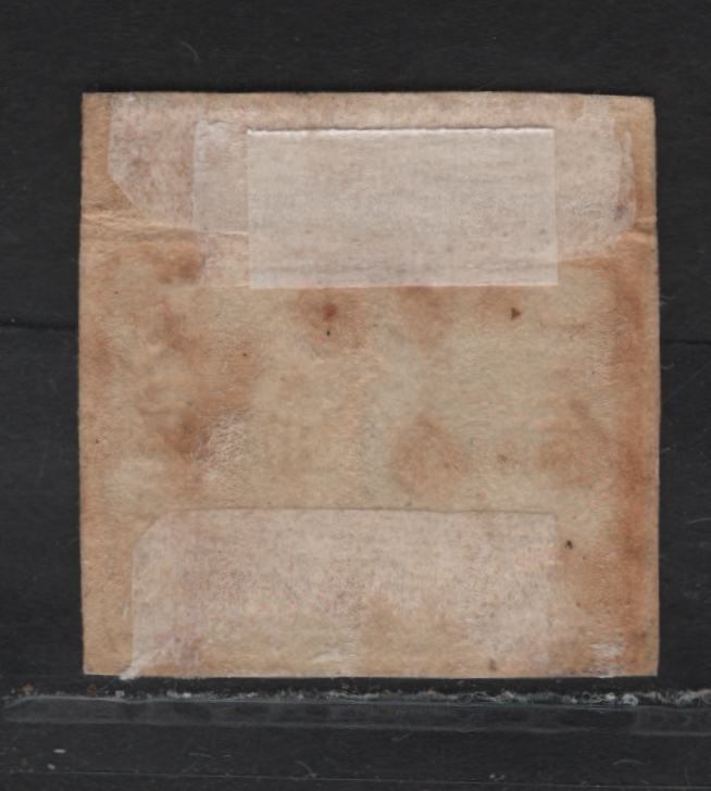 Lot 255 Bavaria SC#2a 3kr Greenish Blue Numeral, 1849-1850 Numeral Issue, A Very Fine Used Imperf Single, #317 Closed Millwheel Cancel For Schweinfort, Dividing Lines Are Visible On 2 Sides