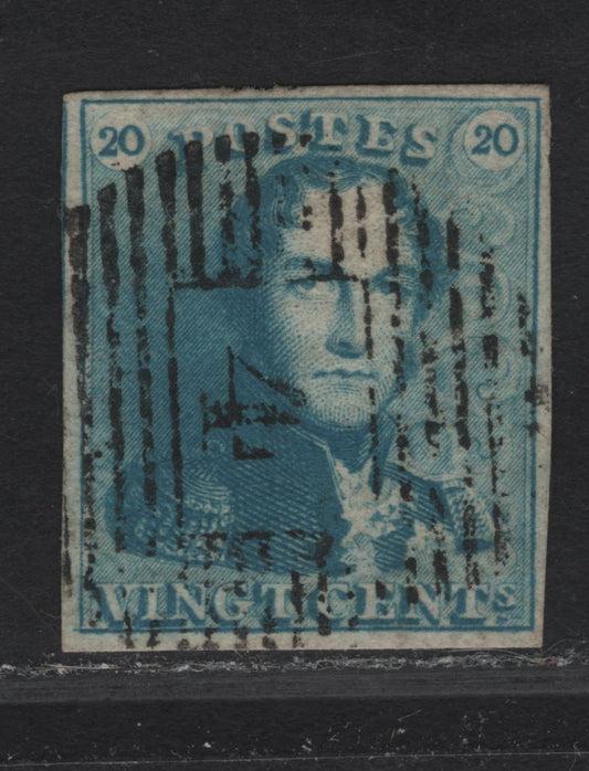 Lot 292 Belgium SC#2 20c Blue King Leopold I, 1849 King Leopold I Issue, An Extremely Fine Used Imperf Single, 4 Full Margins