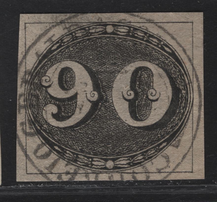 Lot 306 Brazil SC#3af 90r Black Numeral, 1844-1846 Goats Eyes Issue, A Very Fine Used Imperf Single, Intermediate Impression, 1910 Mercier Forgery