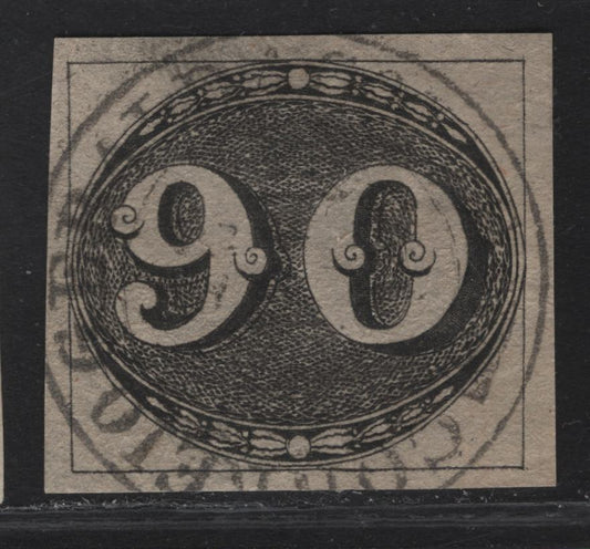 Lot 306 Brazil SC#3af 90r Black Numeral, 1844-1846 Goats Eyes Issue, A Very Fine Used Imperf Single, Intermediate Impression, 1910 Mercier Forgery