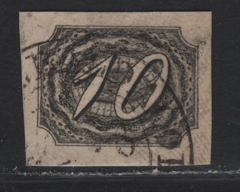 Lot 307 Brazil SC#7f 10r Black Numeral, 1844-1846 Goats Eyes Issue, An Extremely Fine Used Imperf Single, 1910 Mercier Forgery