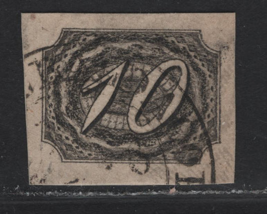 Lot 307 Brazil SC#7f 10r Black Numeral, 1844-1846 Goats Eyes Issue, An Extremely Fine Used Imperf Single, 1910 Mercier Forgery