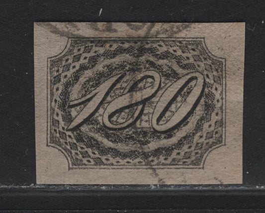 Lot 310 Brazil SC#11f 180r Black Numeral, 1844-1846 Goats Eyes Issue, An Extremely Fine Used Imperf Single, 1910 Mercier Forgery