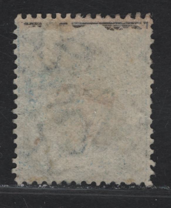 Lot 323 British Columbia #7 3d Blue Seal of B.C, 1865 Seal of British Columbia Issue, A Very Fine Used Single, #35 Victoria Cancel, Perfs Are Clear On All 4 Sides
