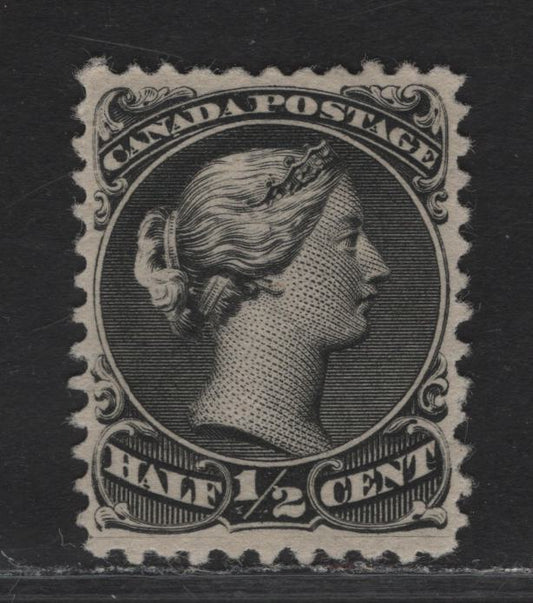Lot 331 Canada #21 1/2c Black Queen Victoria, 1868-1876 Large Queen Issue, A Very Fine Unused Single, Duckworth Paper 3, Perf 12.5