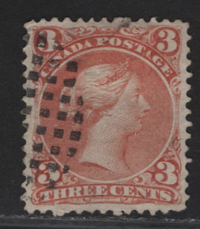 Lot 335 Canada #25ii 3c Red Queen Victoria, 1868-1876 Large Queen Issue, A Very Fine Used Single, Duckworth Paper 4