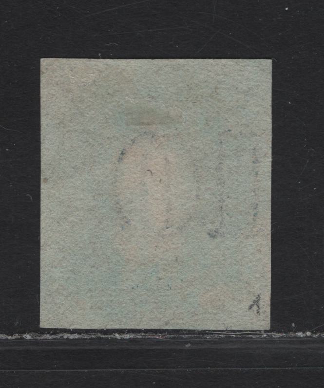 Lot 342 Chile SC#12b 10c Bright Blue Columbus Head, 1862 Columbus Heads Issue, A Very Fine Used Single, Blued Paper, London Print, 4 Clear Margins, Portion of Adjoining Stamp At Right.