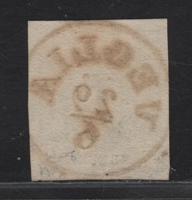 Lot 348 Croatia SC#4e (Austria) 6kr Pale Reddish Brown Arms, 1850 Arms Issue, A Very Fine Used Imperf Single, Thicker Handmade Paper Type III, SON Veglia CDS