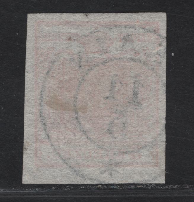 Lot 357 Czech Republic SC#3 (Austria) 3kr Pale Red Arms, 1850 Arms Issue, A Very Fine Used Imperf Single, SON Frain Postmark, Thin Paper, Type I.