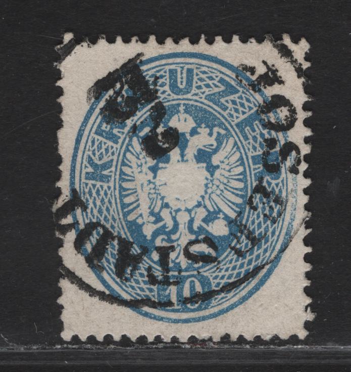 Lot 365 Czech Republic SC#20 (Austria) 10kr Blue Arms, 1863 Arms Issue, A Very Fine Used Single, Josefstadt Cancel, Perf 14
