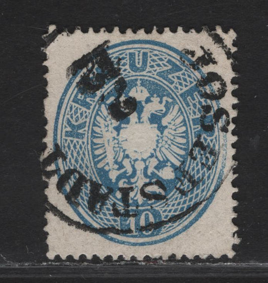 Lot 365 Czech Republic SC#20 (Austria) 10kr Blue Arms, 1863 Arms Issue, A Very Fine Used Single, Josefstadt Cancel, Perf 14