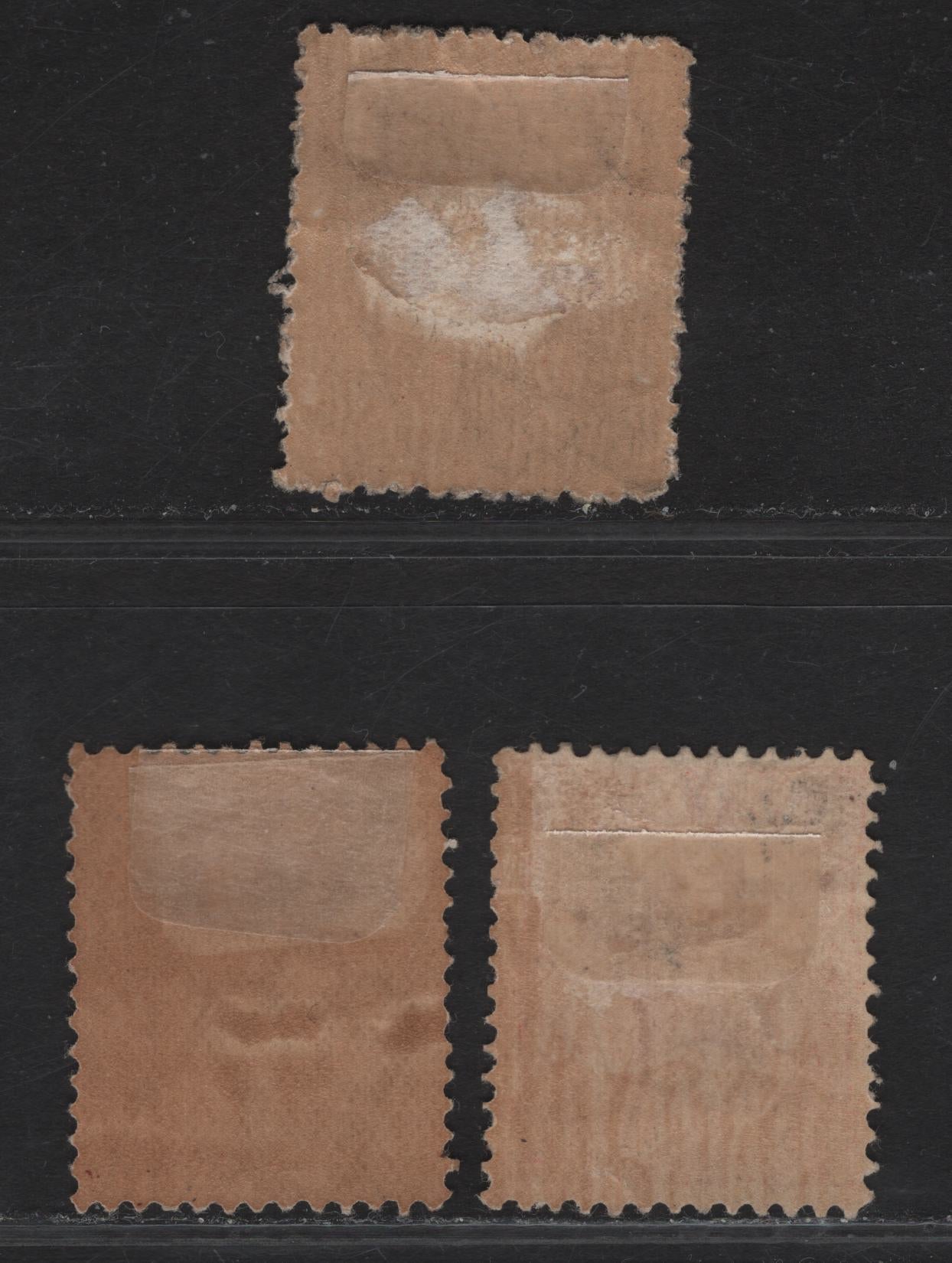 Lot 68 (C) Victoria SG#313, 314, 316a 1d - 4d Dull Chestnut - Red Queen Victoria, 1886-1896 Stamp Duty Issue, 3 VG/FOG Singles, Type 2 V Over Crown Wmk.