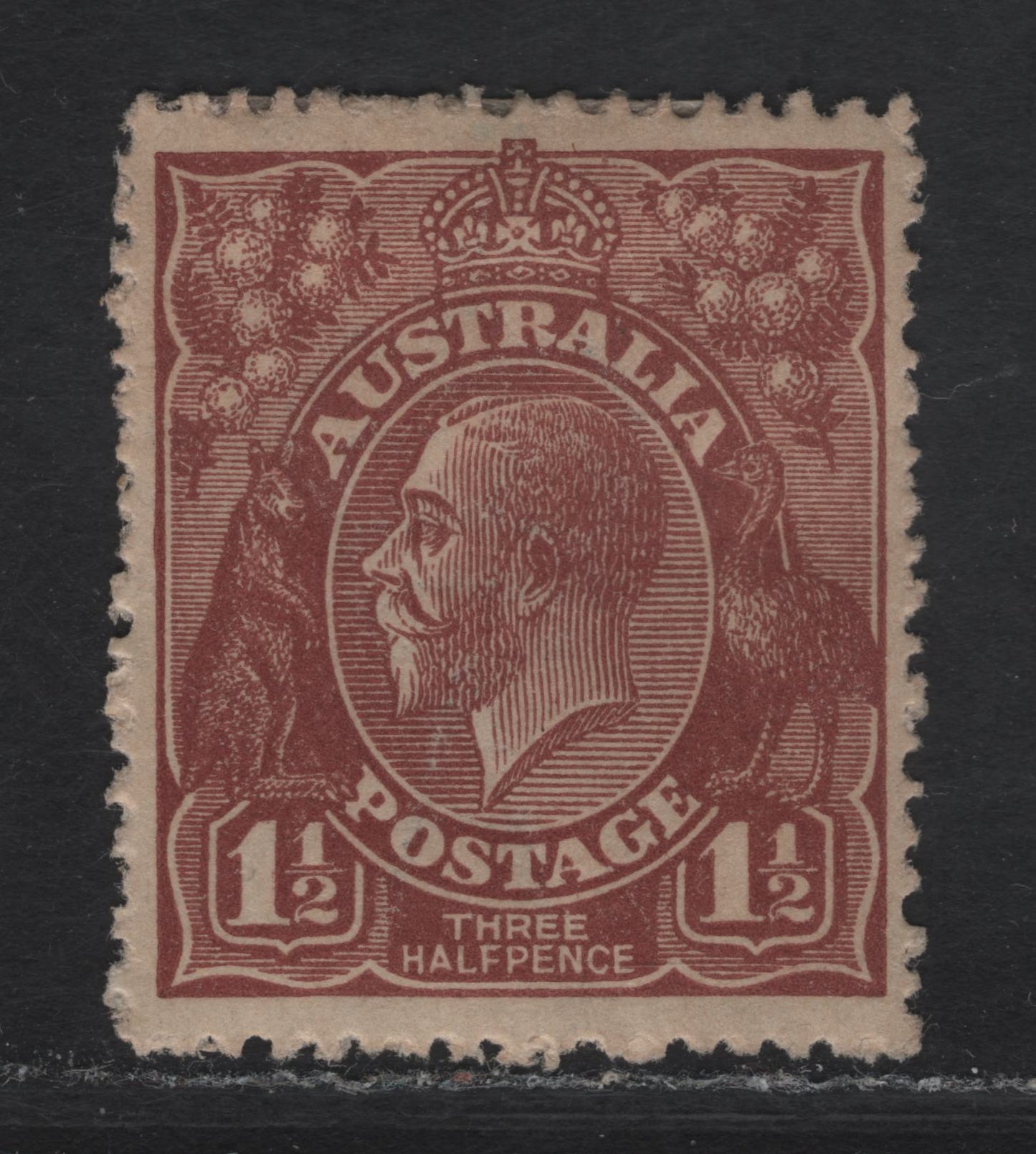 Lot 79 (C) Australia SG#59 1.5d Deep Red Brown King George V, 1918-1923 KGV Profile Heads Issue, A VFOG Single, Single Crown Over A Wmk.