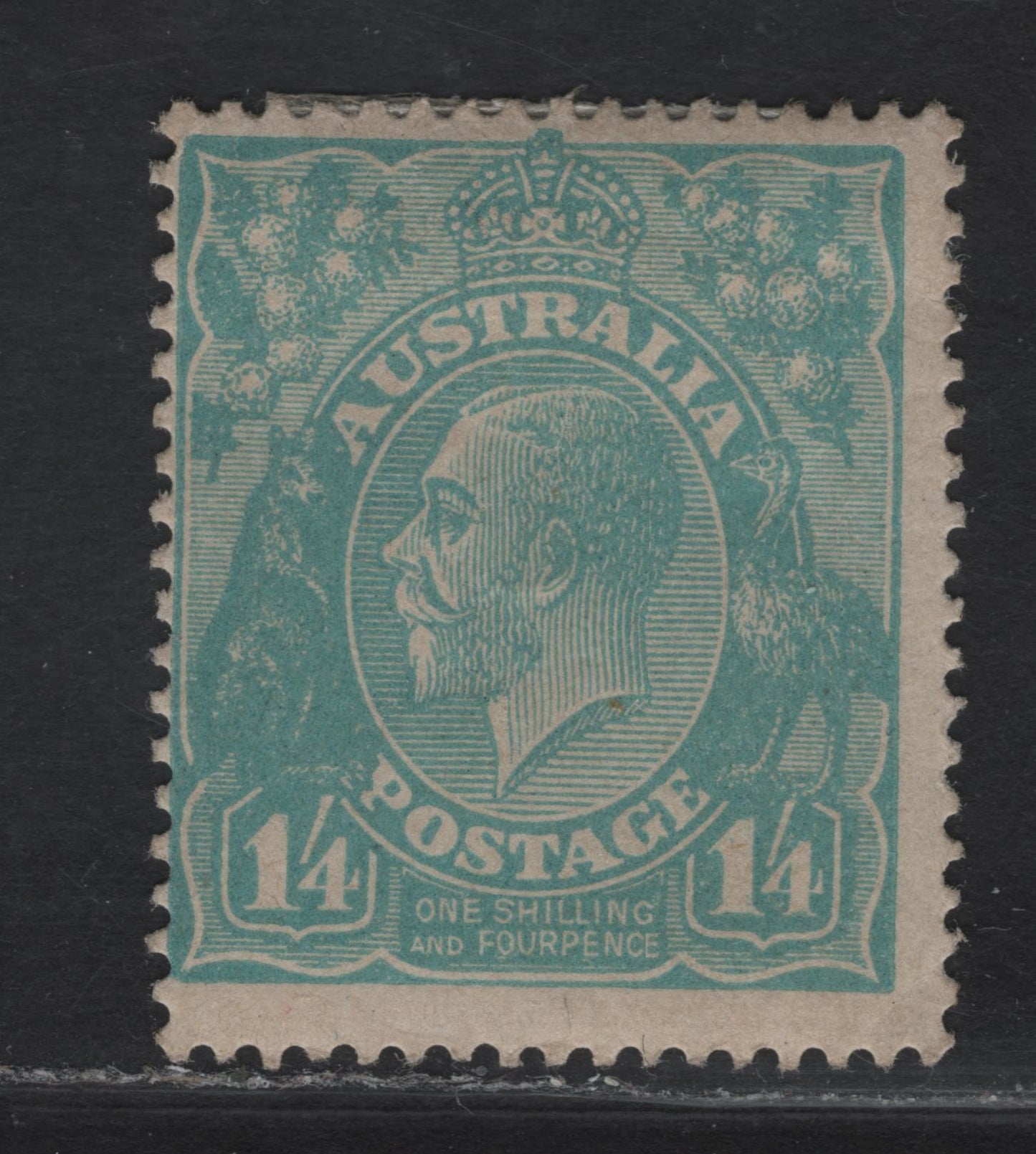 Lot 80 (C) Australia SG#66a 1/4d Dull Greenish Blue King George V, 1918-1923 KGV Profile Heads Issue, A FOG Single, Single Crown Over A Wmk.