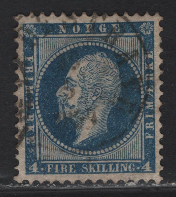 Lot 115 Norway SC#4 4s Blue King Oscar I, 1856-1857 King Oscar I Issue, A Very Fine Used Single