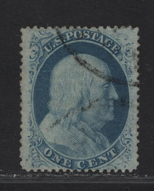 Lot 212 United States SC#24 1c Blue Franklin, 1857-1891 Toppan & Carpenter Issue, A Very Fine Used Single