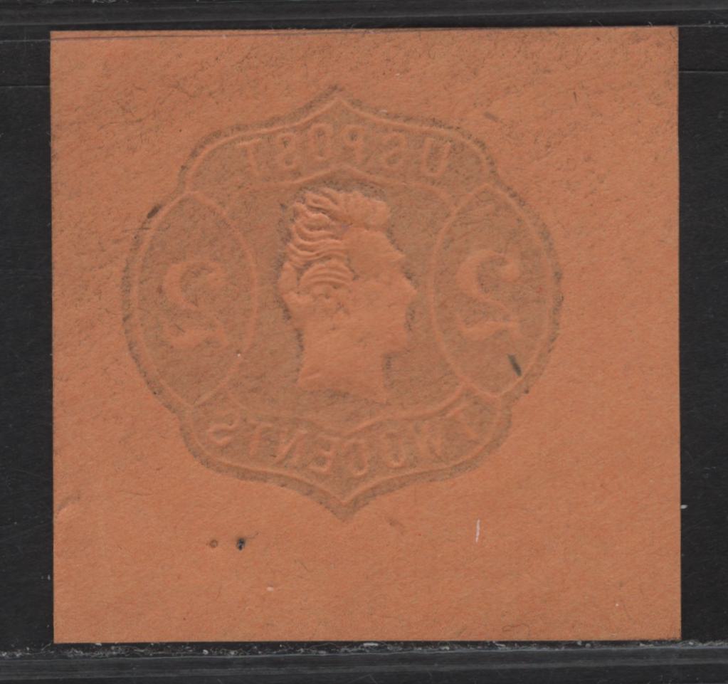 Lot 217 United States SC#U56 2c Black on Orange Jackson, 1863-1864 Nesbitt Issue, A Very Fine Unused Cut Square Single