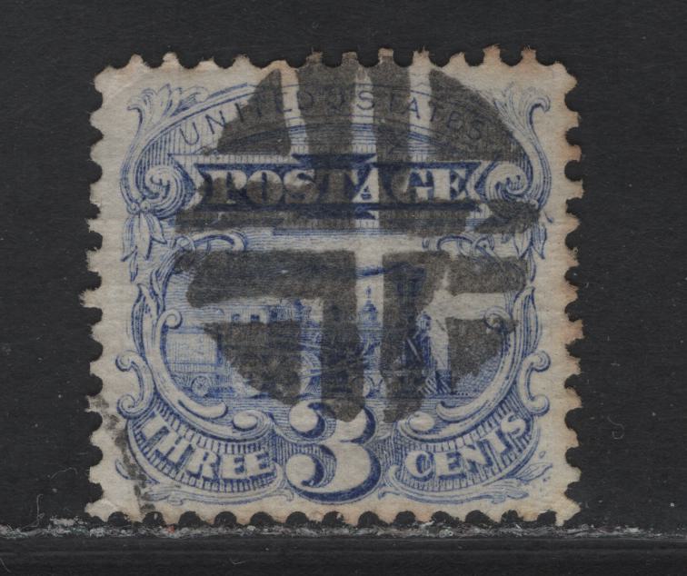 Lot 223 United States SC#114 3c Ultramarine Locomotive, 1869 Pictorial Issue, A Very Fine Used Single