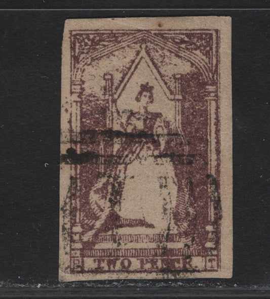 Lot 236 Australia - Victoria SC#16 2d Brown Lilac Queen Victoria, 1854 Queen Victoria Issue, A Very Good Used Imperf Single, VF Appearance, Diagonal Crease At Top