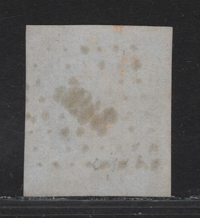 Lot 23A France SC#15b 20c Milky Blue Napoleon III, 1853-1860 Emperor Napoleon III Issue, A Gem Used Imperf Single, Absolutely Stunning Example, Type 1, Jumbo margins, Small Numeral #3196 Diamond Dotted Cancel.