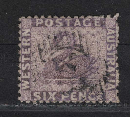 Lot 241 Australia - Victoria SC#33 6d Violet Swans, 1864-1879 Swans Issue, A Very Fine Used Single, Crown CC Wmk, Perf 12.5