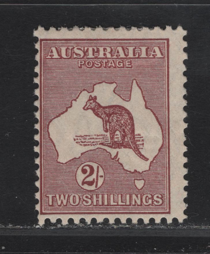 Lot 248 (C) Australia SG#110 2/- Maroon Kangaroo & Map, 1929-1930 Kangaroo & Map Issue, A FOG Single, Small Multiple Wmk