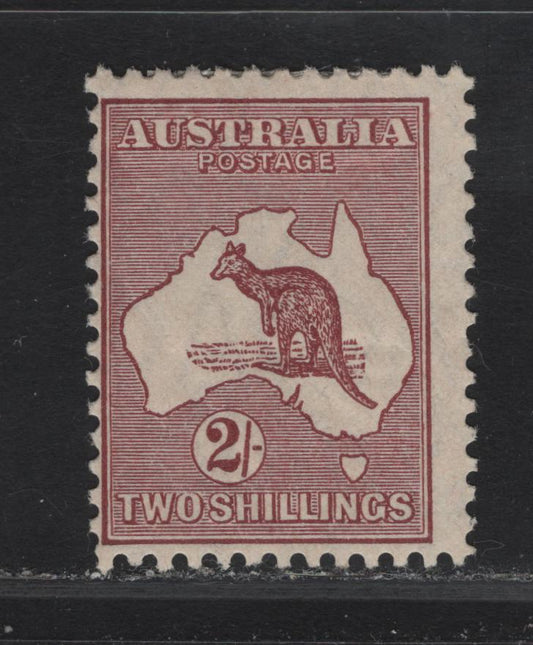 Lot 248 (C) Australia SG#110 2/- Maroon Kangaroo & Map, 1929-1930 Kangaroo & Map Issue, A FOG Single, Small Multiple Wmk