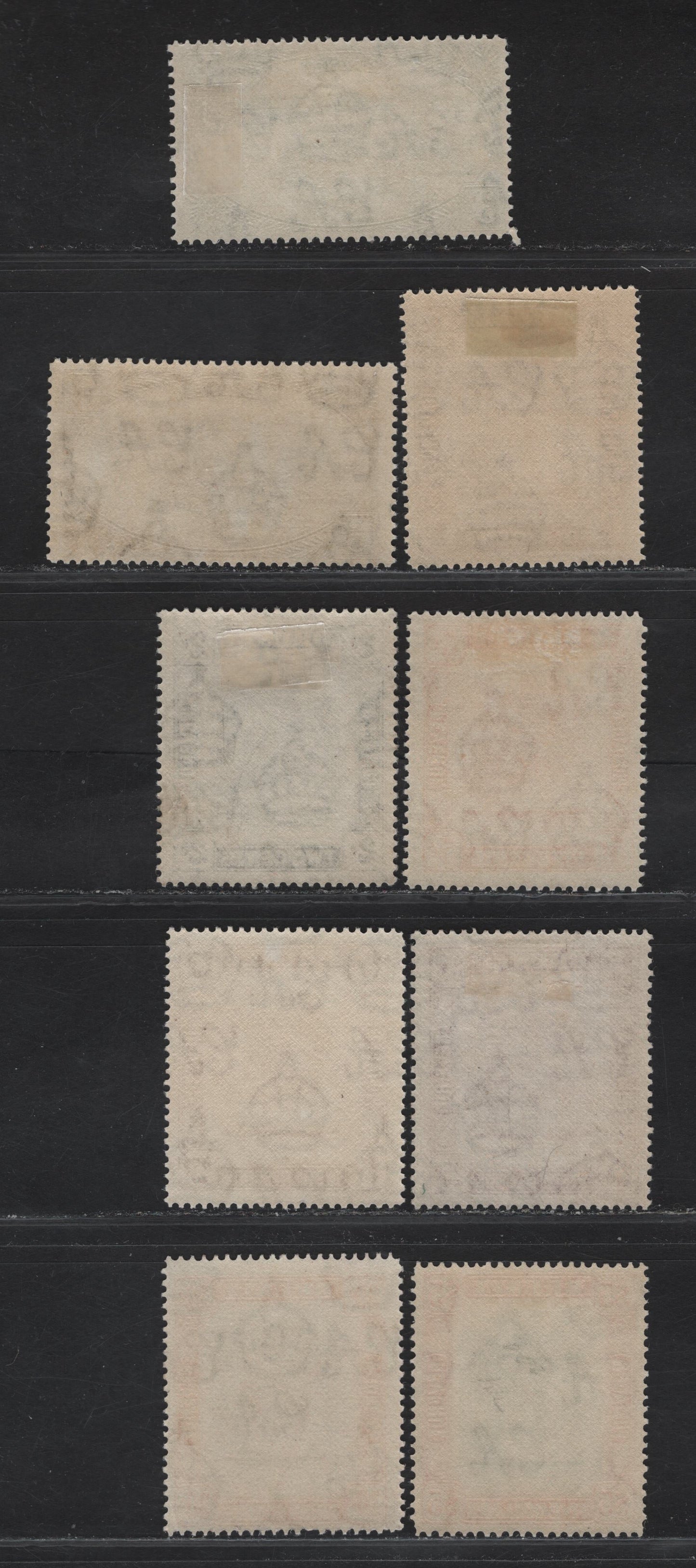 Lot 258 Brunei SG#79, 80a, 81-83, 87-a, 88, 91 1c - $5 Brown - Green & Red Orange Brunei River Scene, 1947-1951 Brunei River Scene Issue, 9 F/VFOG/NH Singles, Script CA Wmk, Perfs 14.5x13.5 (2d) & 14 ( Rest)