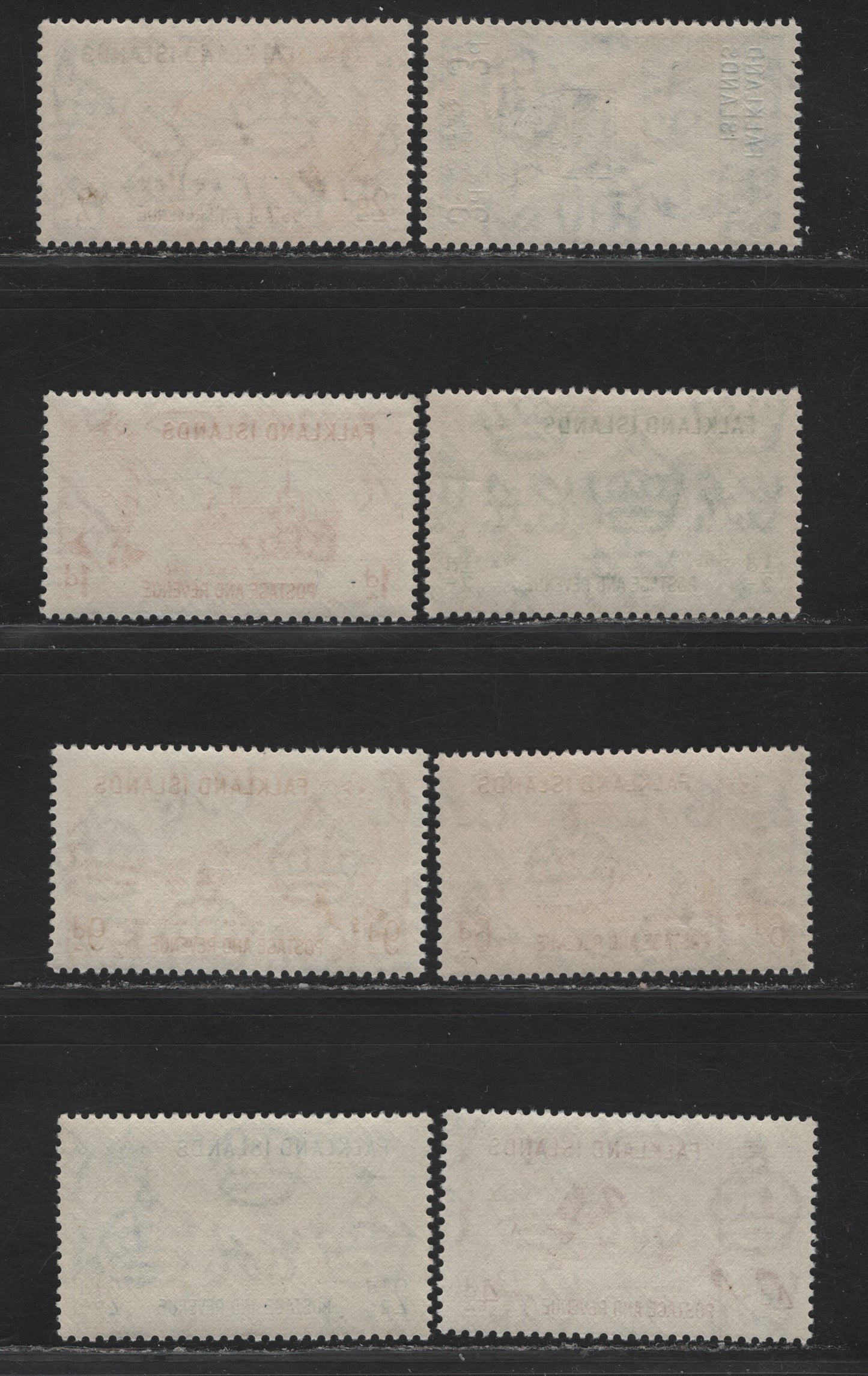 Lot 270 Falkland Islands SG#172-179 1/2d - 9d Green - Orange Sheep - View of the Two Sisters, 1952 KGVI Pictorial Issue, 8 F/VFNH Singles