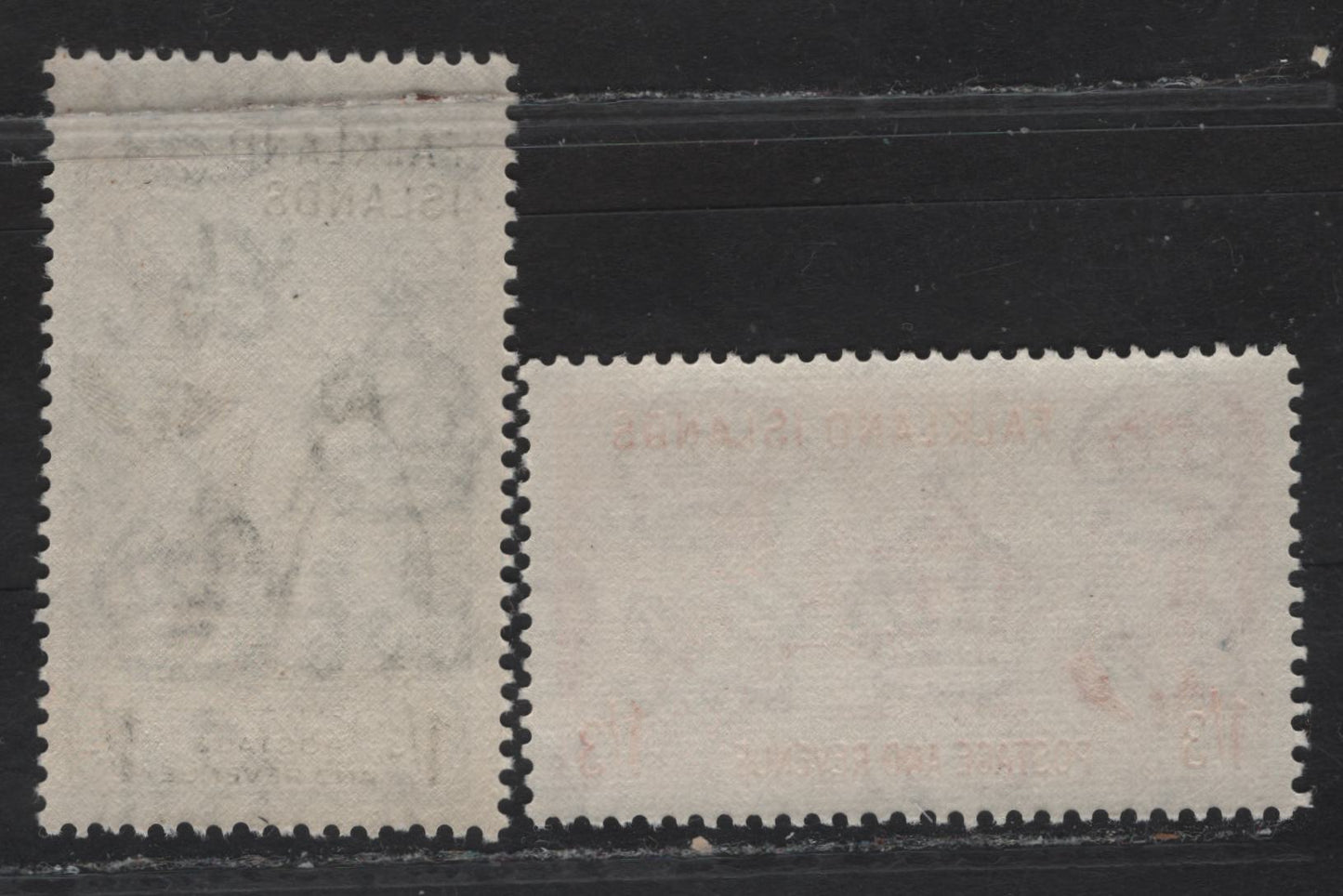 Lot 272 Falkland Islands SG#180-181 1/- - 1/3 Black - Orange Gentoo Penguins - Kelp Goose & Gander, 1952 KGVI Pictorial Issue, 2 VFNH Singles