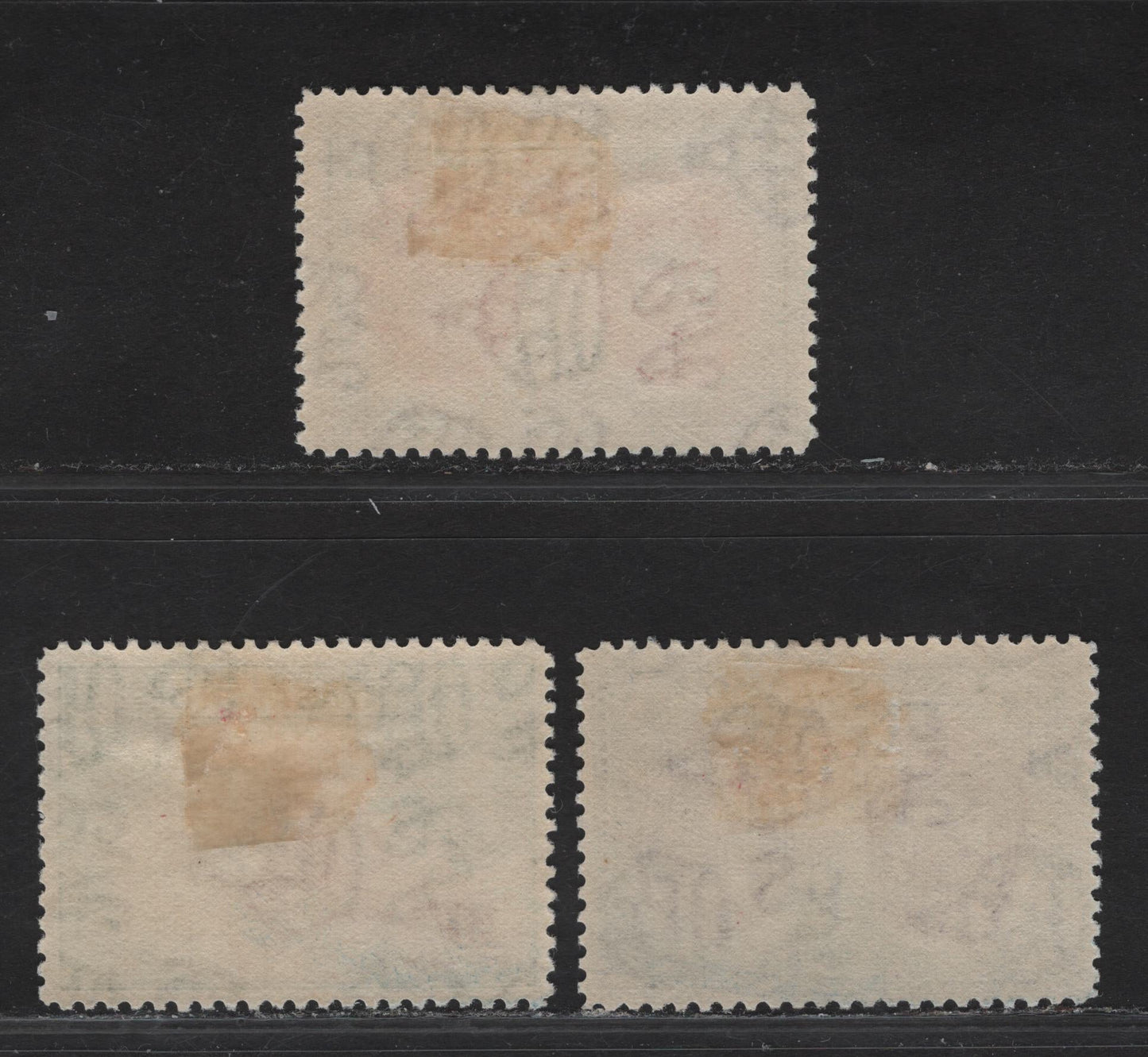 Lot 283 Nyasaland SG#155-157 5/- - 20/- Purple & Blue - Scarlet & Black King George VI, 1945 KGVI Pictorial Issue, 3 F/VFOG Singles