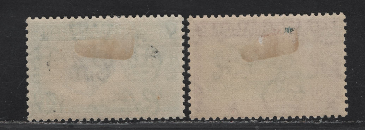 Lot 285 (C) Pitcairn Islands SG#5b, 6a 4d - 8d Black & Emerald Green - Olive Green & Magenta King George VI, 1940-1951 KGVI Pictorial Issue, 2 VFOG Singles