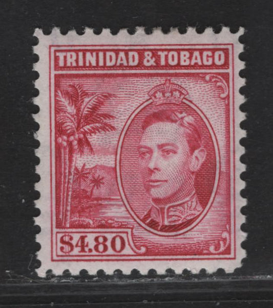 Lot 297 Trinidad & Tobago SG#256 $4.80 Cerise King George VI, 1938-1944 KGVI Pictorial Issue, A VFOG Single